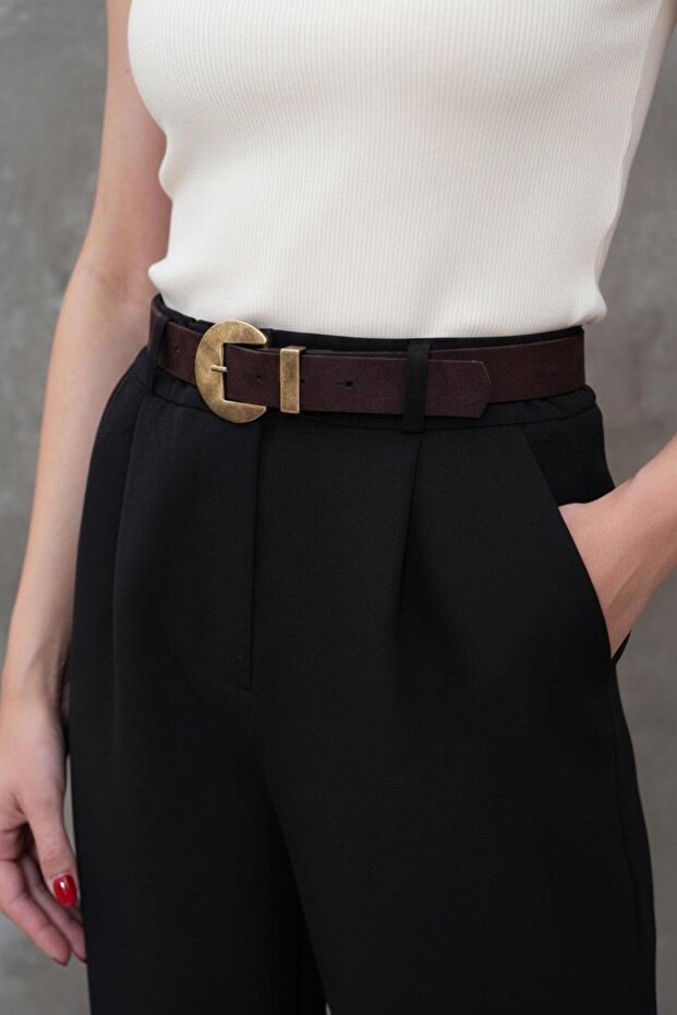 Suede/Antique Buckle Women's Belt, Jacket Belt, Trouser Belt.