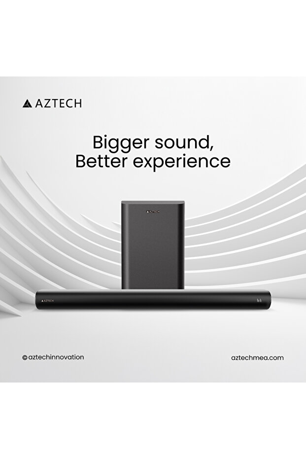 Aztech نظام صوتي 2.1 قناة مع مضخم صوت سلكي بقوة 120 واط وتقنية بلوتوث 5 ...