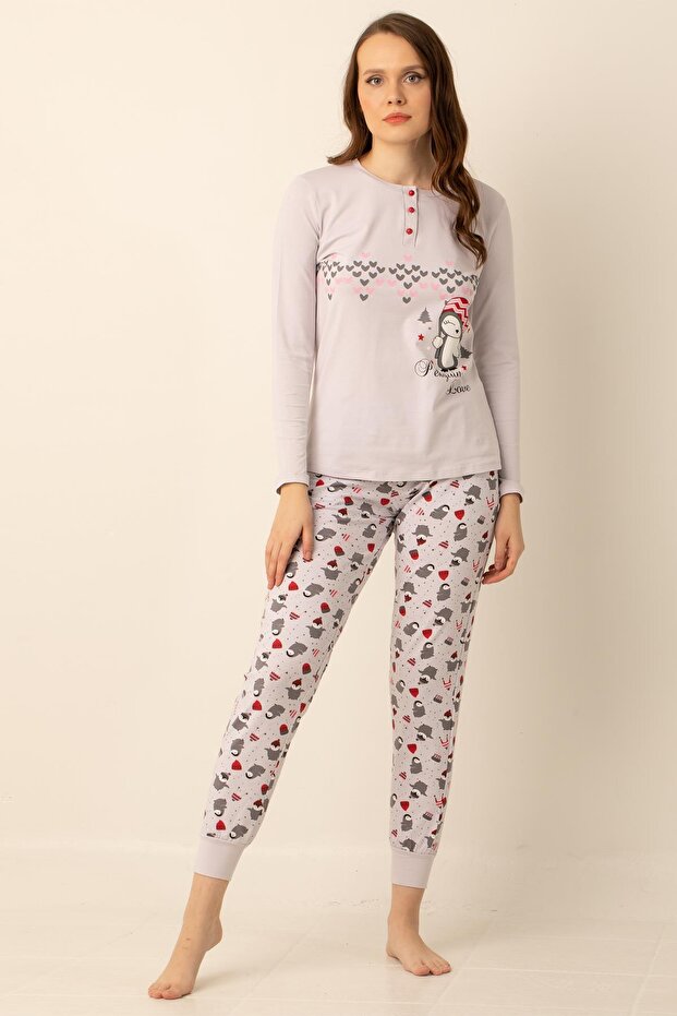 طقم بيجامة قطنية مريحة - 2