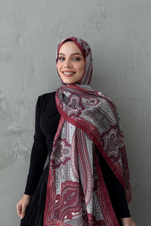 Burgundy Mahra Authentic Indian Silk Shawl
