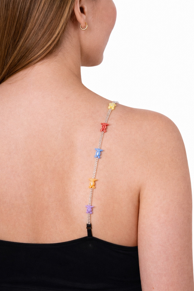 Bird Patterned Beaded Bra Strap - 2