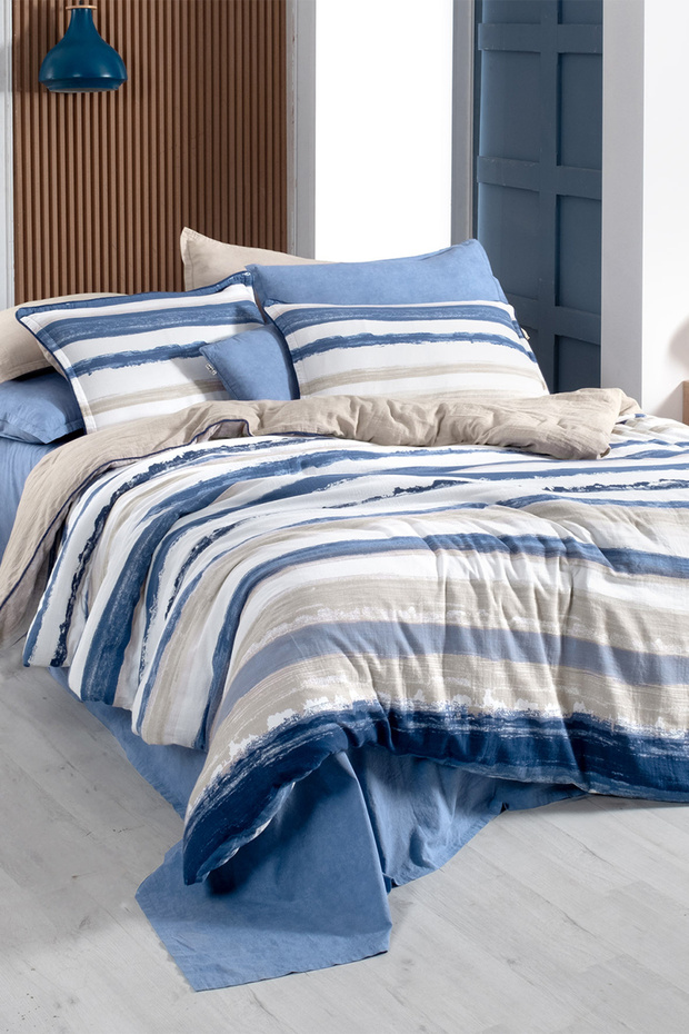 Mundo Double 100% Cotton Mood Comfort Washed Duvet Cover Set