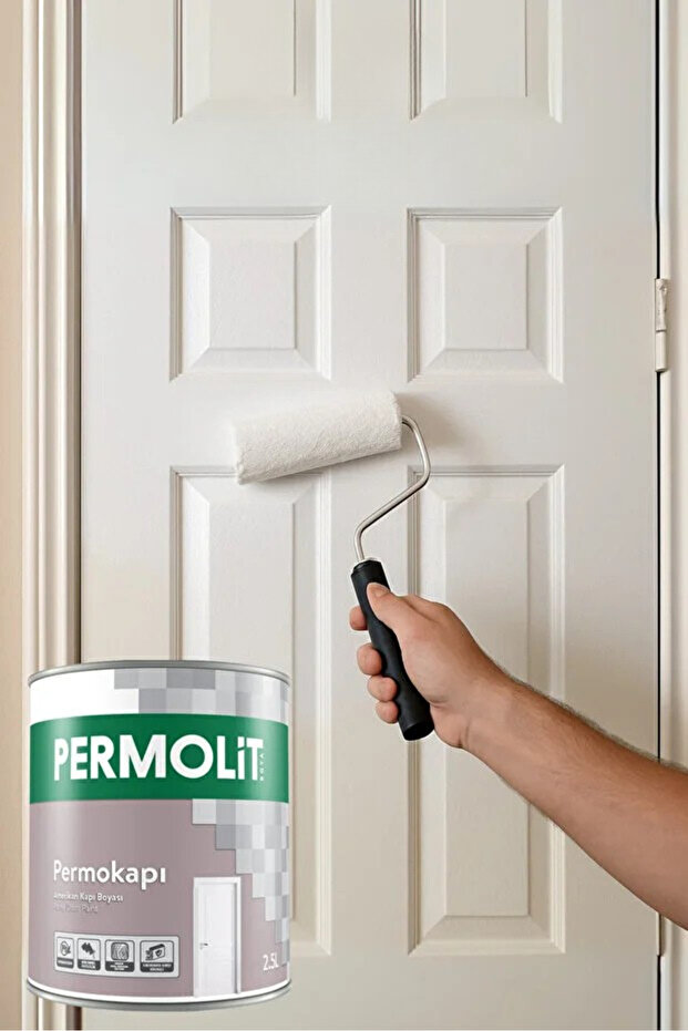Permokapı Amerikan Panel Kapı Boyası Beyaz | 0,75L - 2,5L - 4