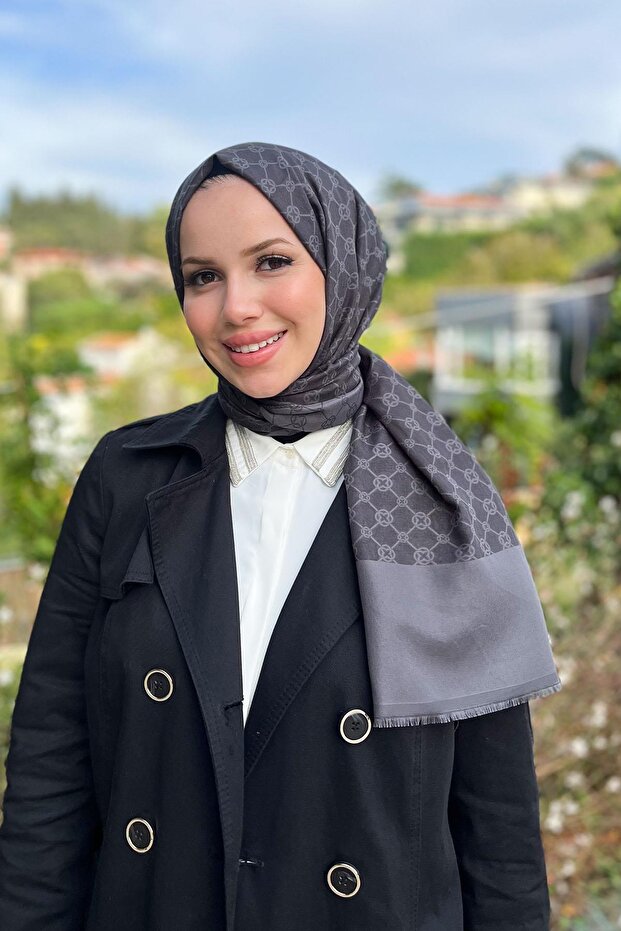 Σάλι Elegance Monogram - 1090100 -913 - Καπνιστό - 1