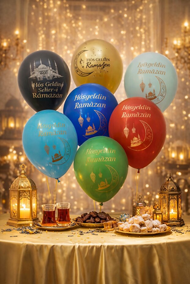 حامل بالونات رمضان 8 قطع 7 قطع