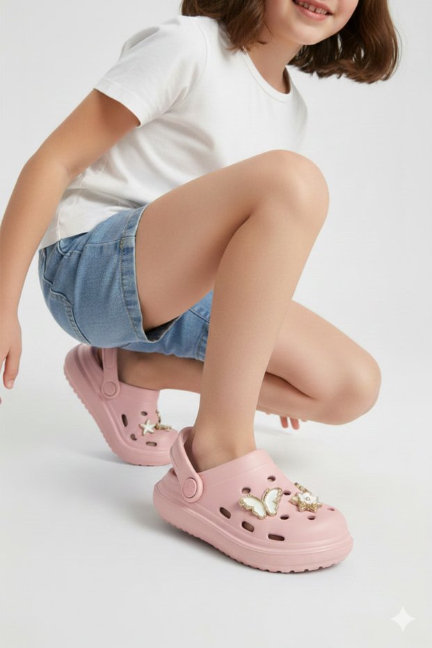 Cross 755 Anatomical Stone Eva Beach Sea Daily Girls' Slippers Nude Powder
