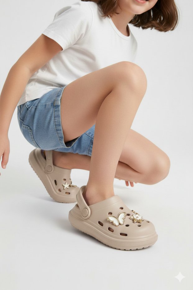 Cross 755 Anatomical Stone Eva Beach Sea Daily Girls' Slippers Ecru