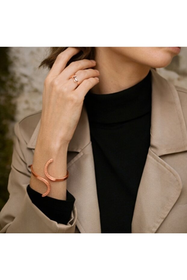 Handmade Pure Copper Crescent Model Bracelet Magnetic Field Bracelet