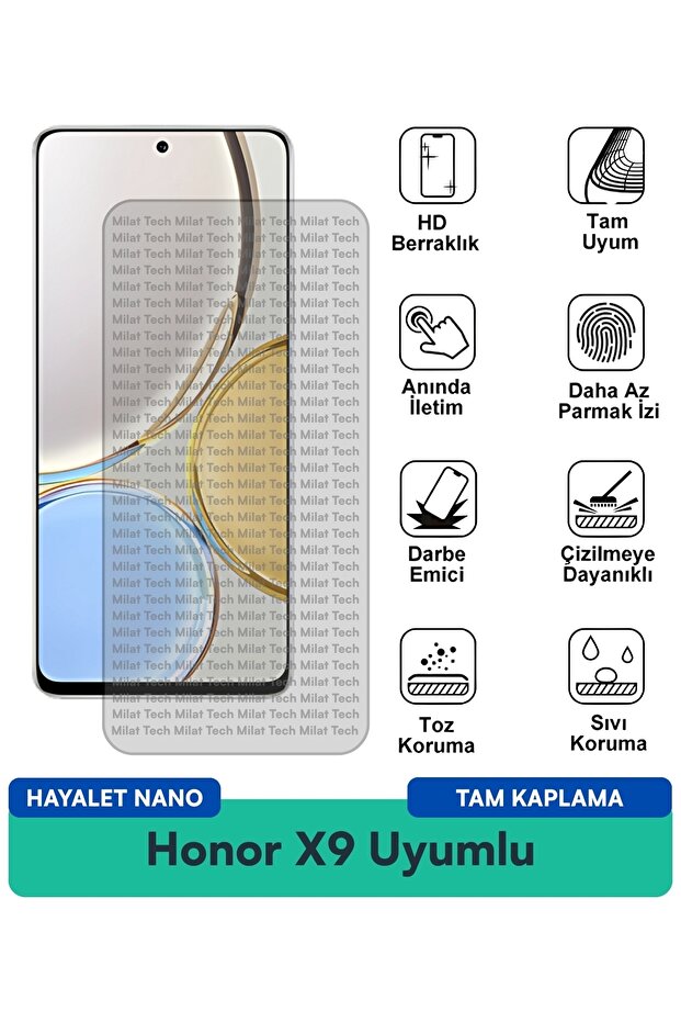 طبقة حماية للشاشة من Honor X9 Hayalet Nano مقاومة للبقع وحساسة للمس