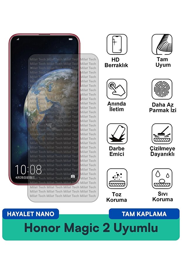 فيلم حماية الشاشة Honor Magic 2 Hayalet Nano مقاوم للبقع ومضاد للصدمات
