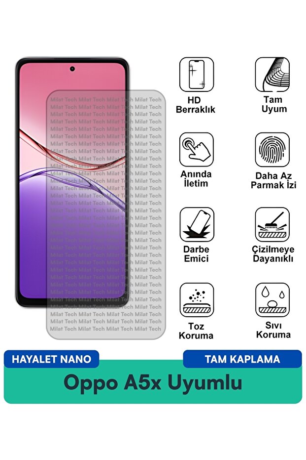 طبقة حماية للشاشة من Oppo A5x Hayalet Nano، لمسة مرنة وناعمة
