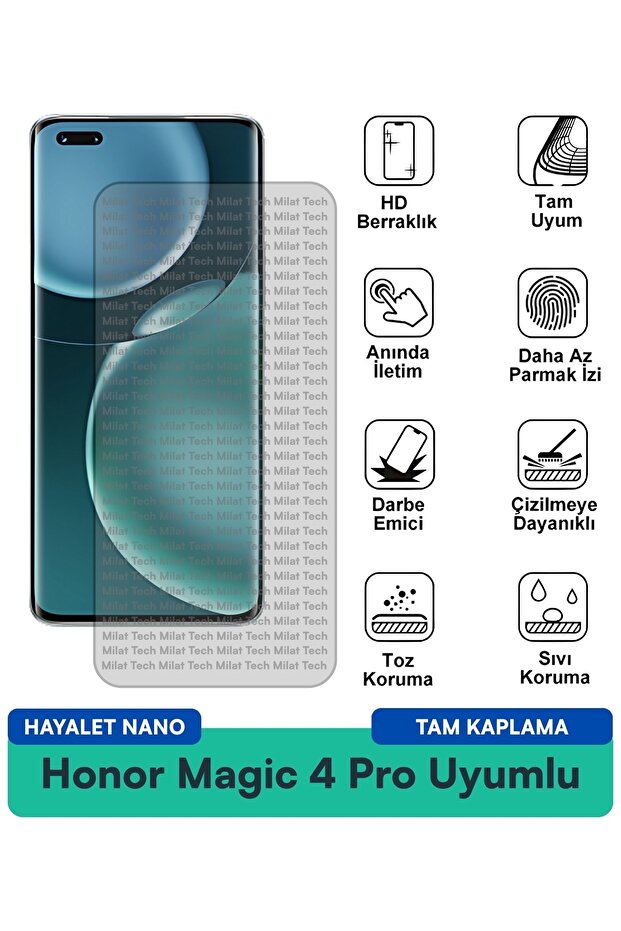 فيلم حماية الشاشة Honor Magic 4 Pro Hayalet Nano حماية طويلة الأمد من البقع