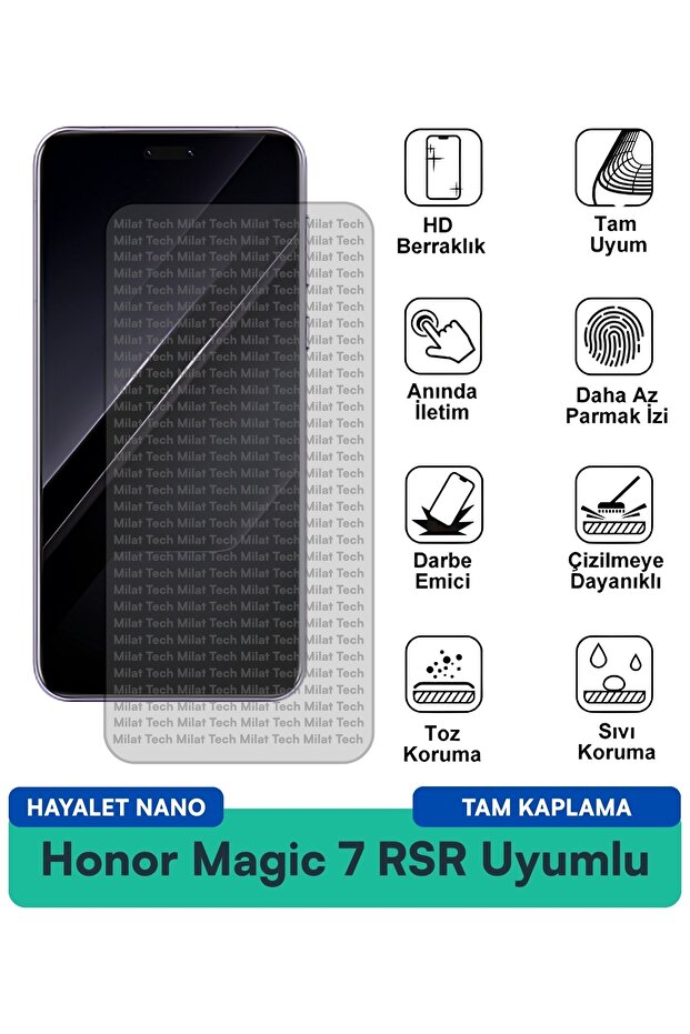 Honor Magic 7 RSR Hayalet Nano طبقة حماية للشاشة سطح حماية للخصوصية