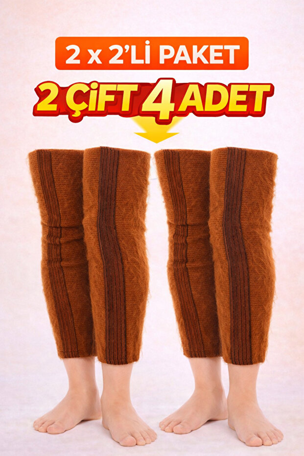 Wool Thermal Calf and Knee Warmer – Effective Against Cold, Winter Unisex Leg Protector 2Pairs/4Pieces