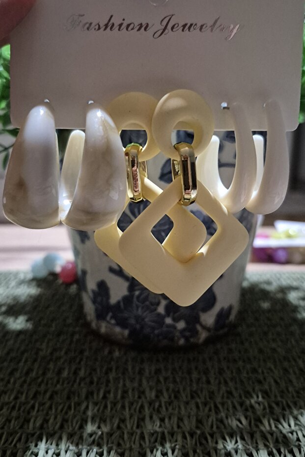 Acrylic 3 Pairs Earrings 765445Lu**