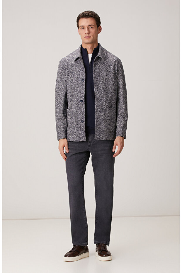 Lacivert Fermuarlı Kazak - 3