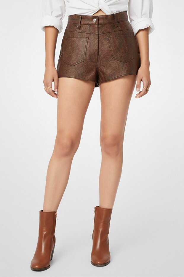 Women Textured Basic Shorts, Multicolor - 4