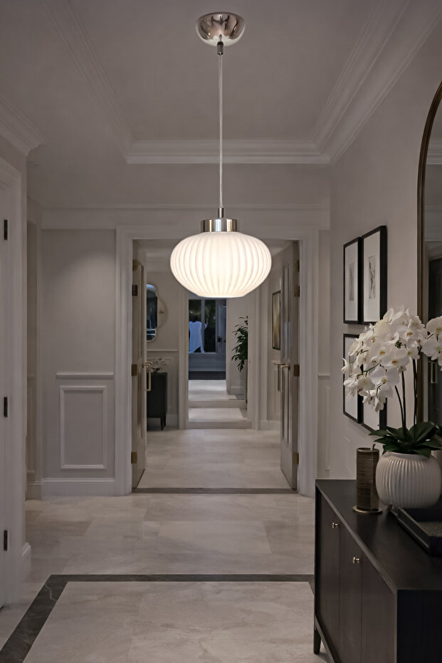 Sahra Modern Beyazcam Tekli Avize - 1