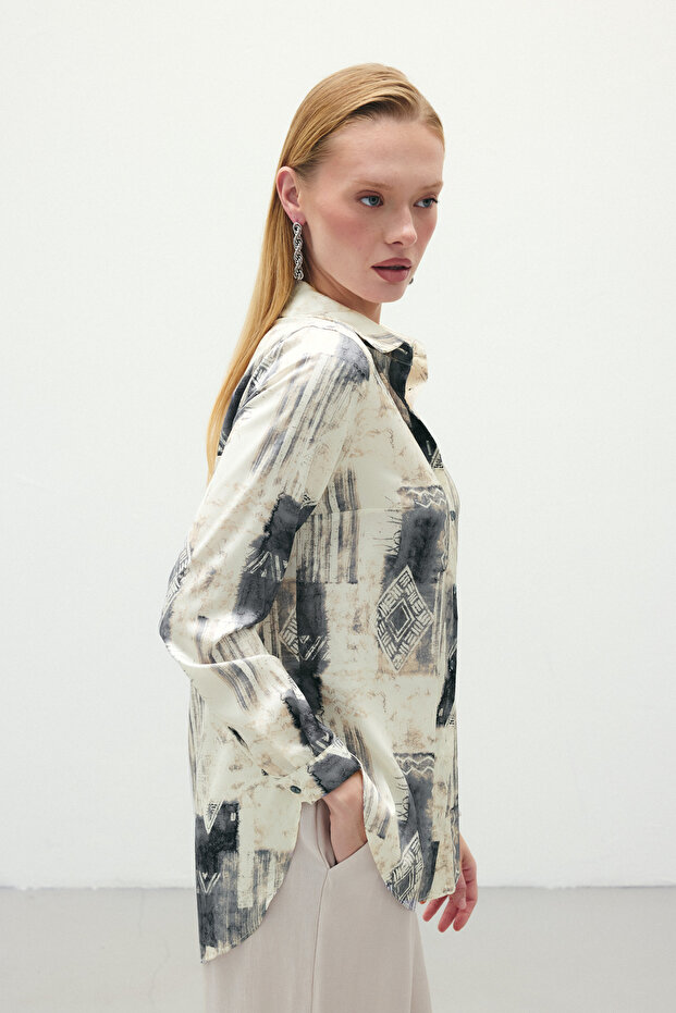 قميص كلاسيكي منقوش - رمادي - 5