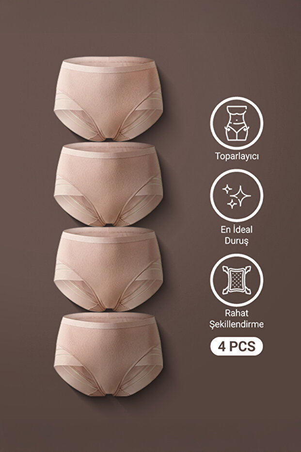 Women's Micro Tulle Gathering Slip Panties 4-Pack - Easyshape