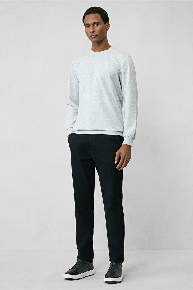 Bisiklet Yaka Regular Fit Nakışlı Basic Sweatshirt - 5