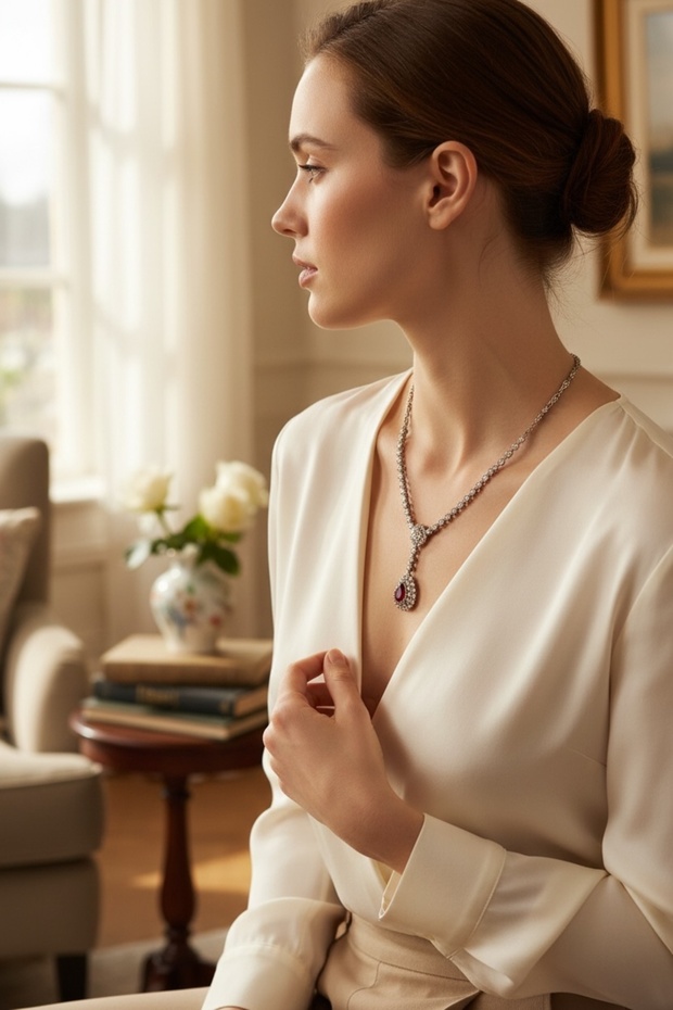 Zircon Stone Waterway Chain Water Drop Choker Necklace