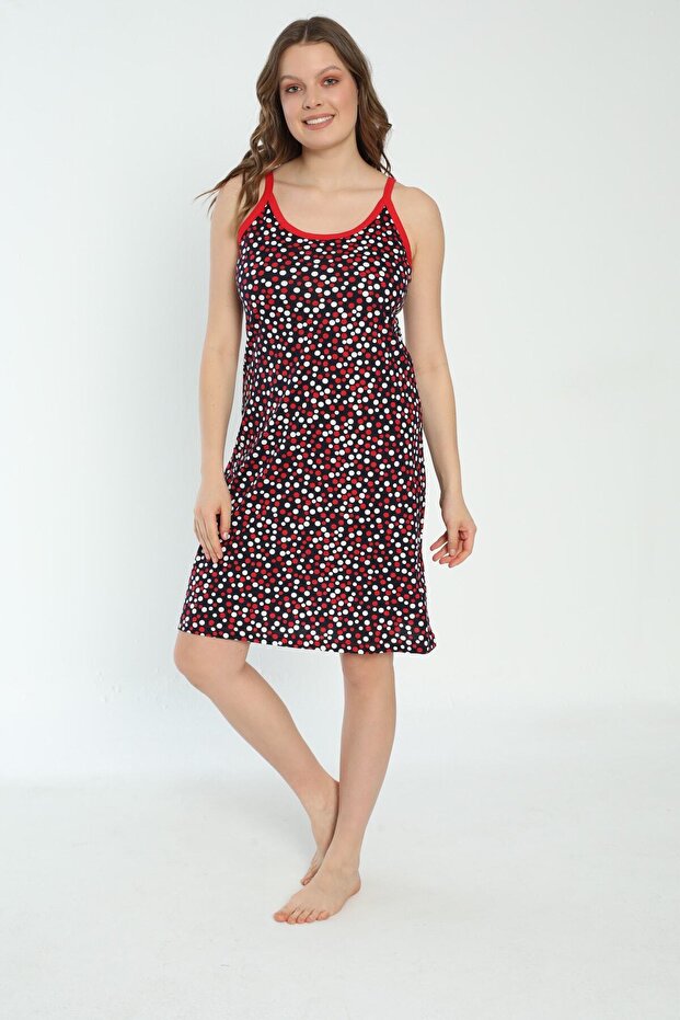 Kadın Askılı Pamuklu Elbise - 1