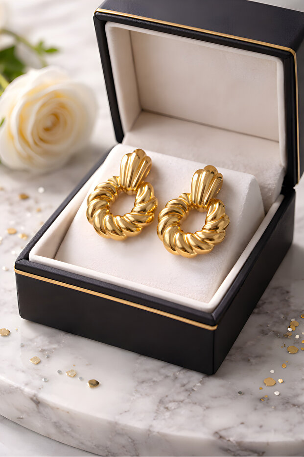 Çelik Gold Küpe - 2