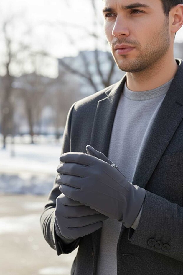 Touchscreen Plush Men's Gloves - 1