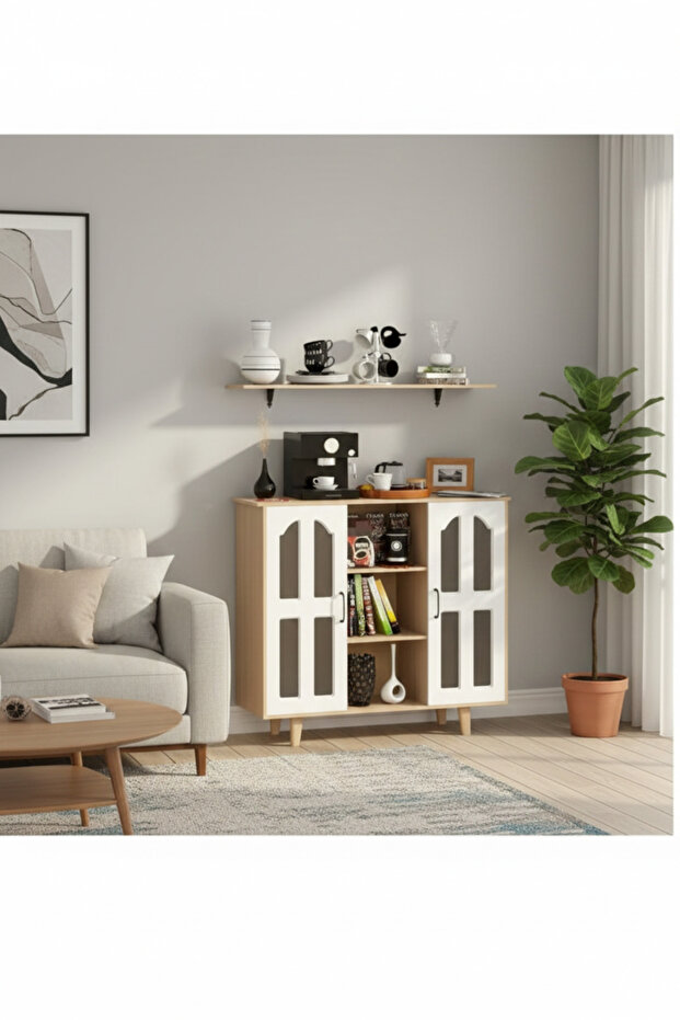 خزانة تخزين زاوية متعددة الأغراض للقهوة - 1