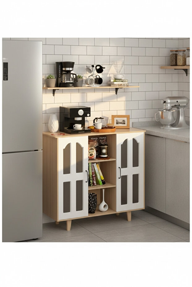 خزانة تخزين زاوية متعددة الأغراض للقهوة - 4