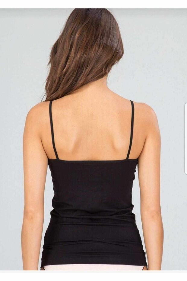 Kadın Siyah Basıc Top Atlet - 3