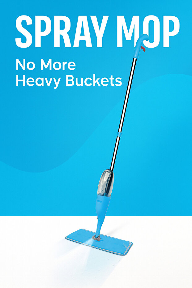 Spray Mop for Floor Cleaning–360° Rotation, Reusable Microfiber Pad