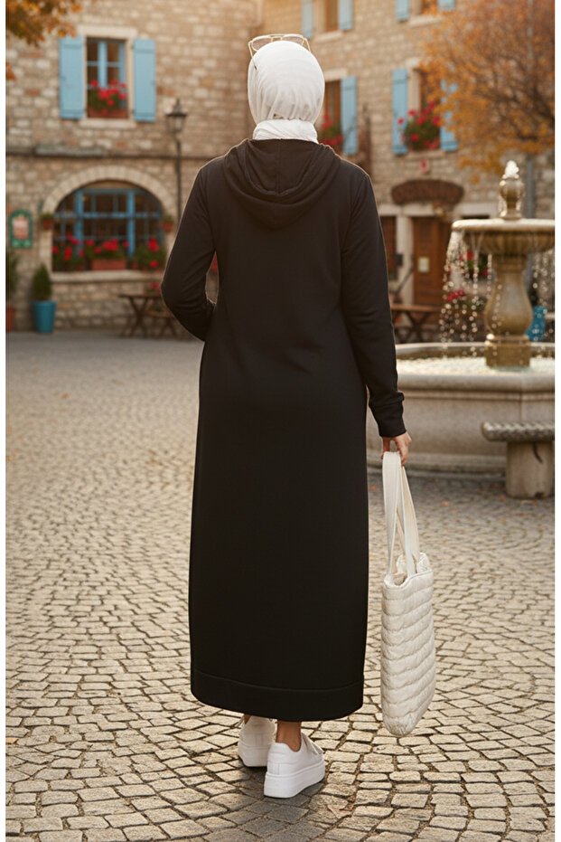 Dwustronna bluza sportowa z kapturem 0190-09 Czarna - 6