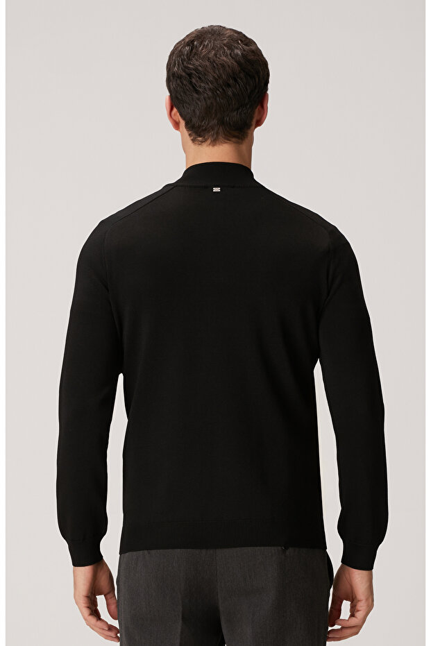 Siyah Fermuarlı Kazak - 5