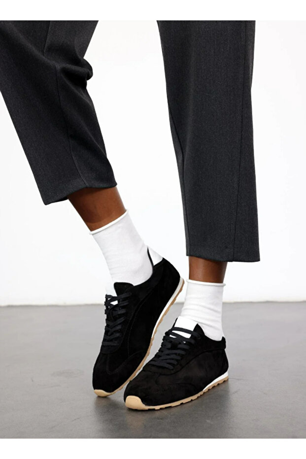 Pantofort negru basic 25445 - 6