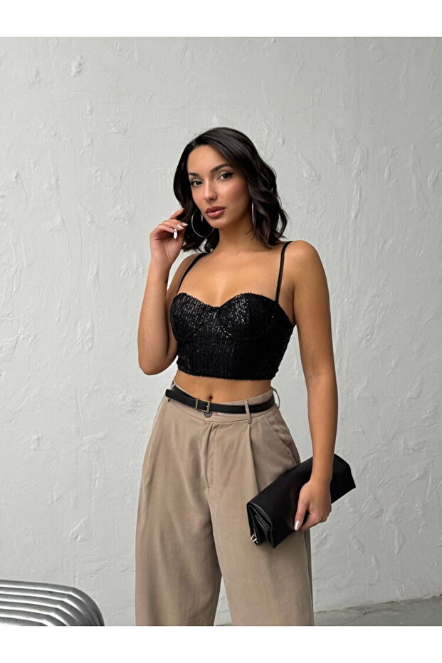 Kadın Payetli Büstiyer - 4