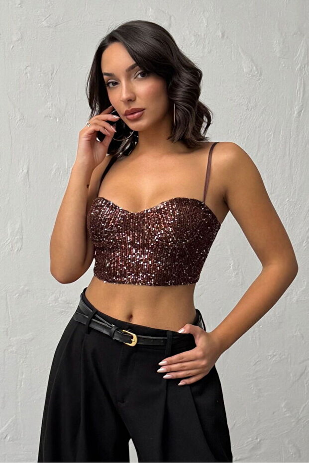 Women's Sequined Bustier - 1