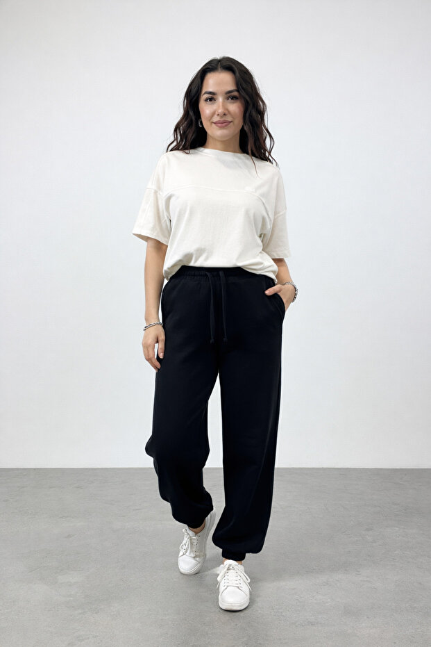Women's Transitional Wide Leg Elasticated Casual High Waist Sweatpants