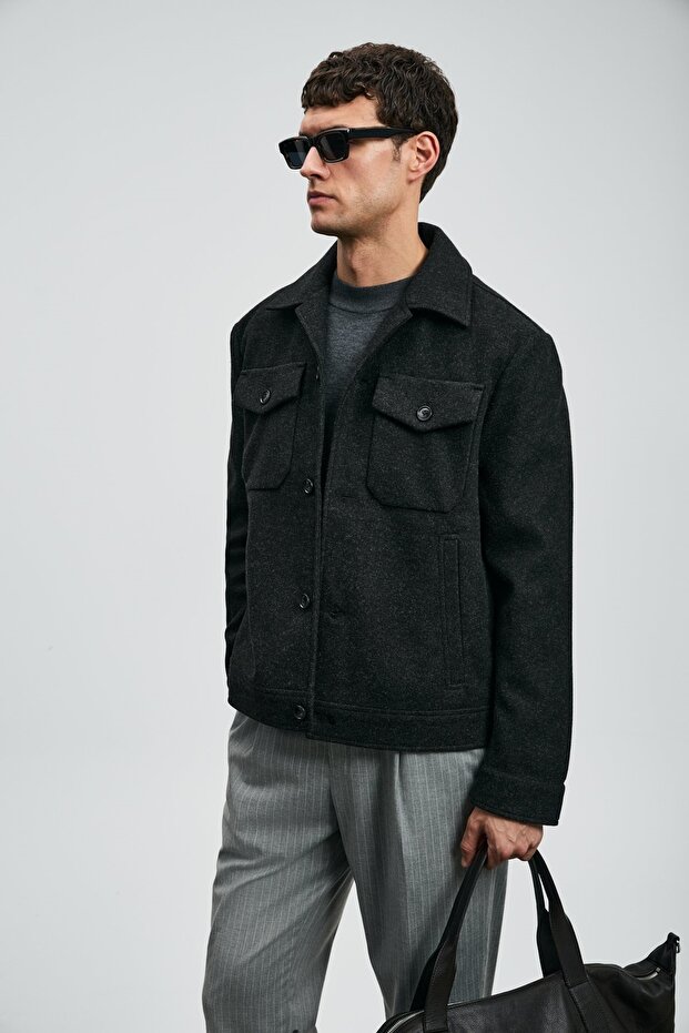112120262 Good Erkek Örme Ceket SİYAH - 6