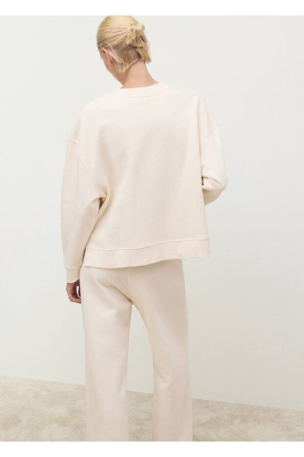 Dökümlü pamuklu sweatshirt - 4