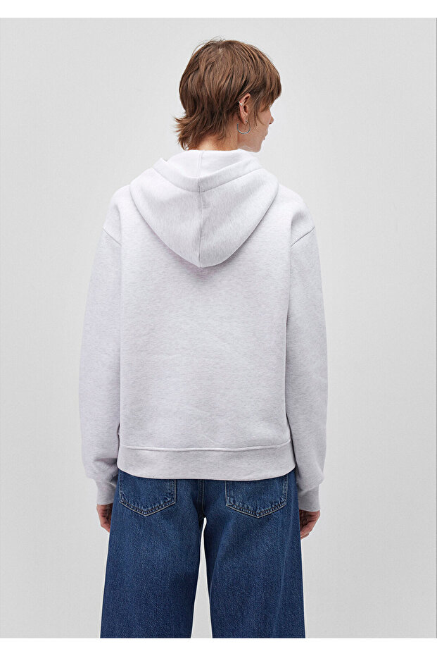 Kapüşonlu Açık Gri Basic Sweatshirt 167299-85438 - 4
