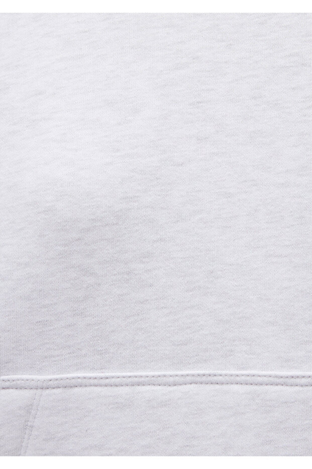 Kapüşonlu Açık Gri Basic Sweatshirt 167299-85438 - 7