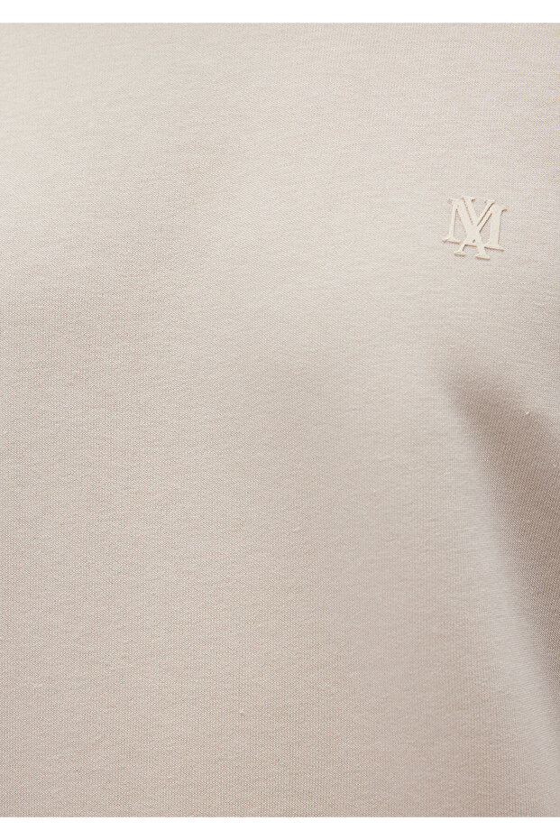 Bisiklet Yaka Bej Basic Sweatshirt 065751-35111 - 7