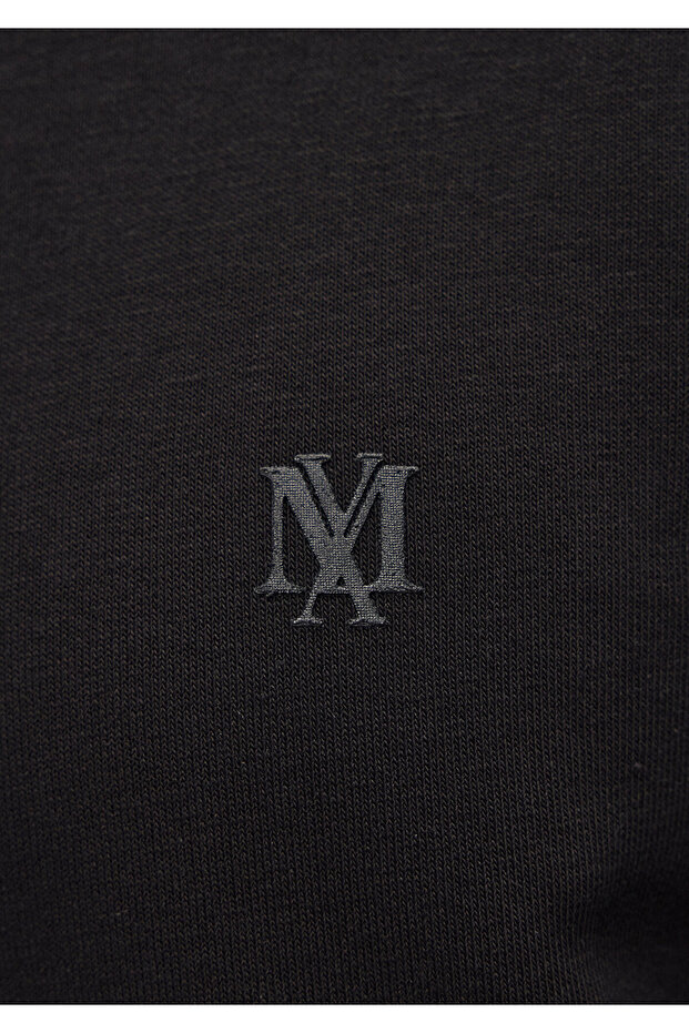 Bisiklet Yaka Siyah Basic Sweatshirt 065751-900 - 7