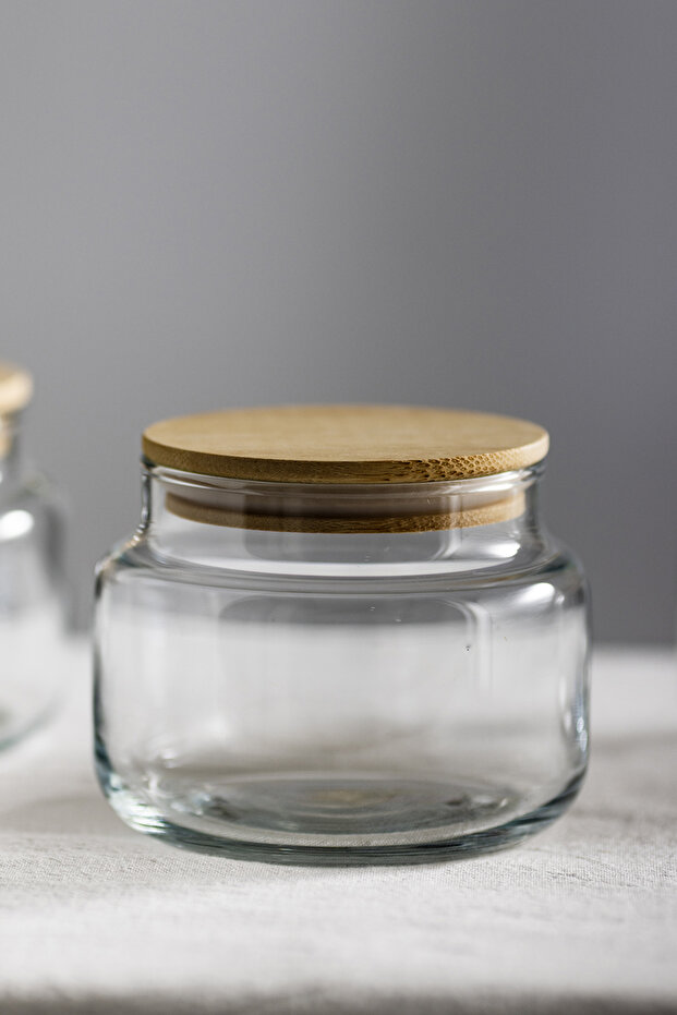 Basic Bambu Kapaklı 4'lü Cam Kavanoz Seti 350 cc - 3