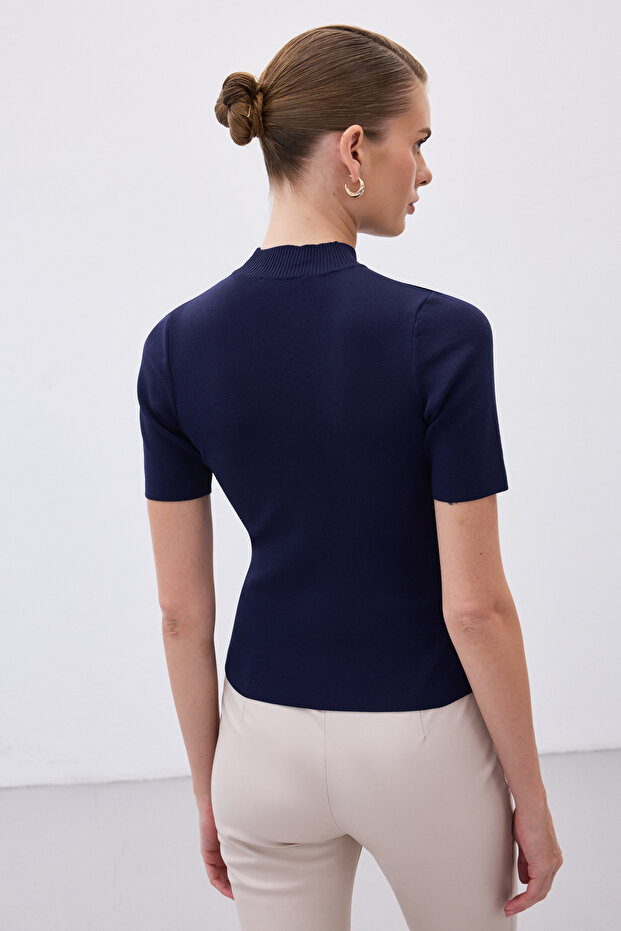 Halber Fischerpullover - Marineblau - 6