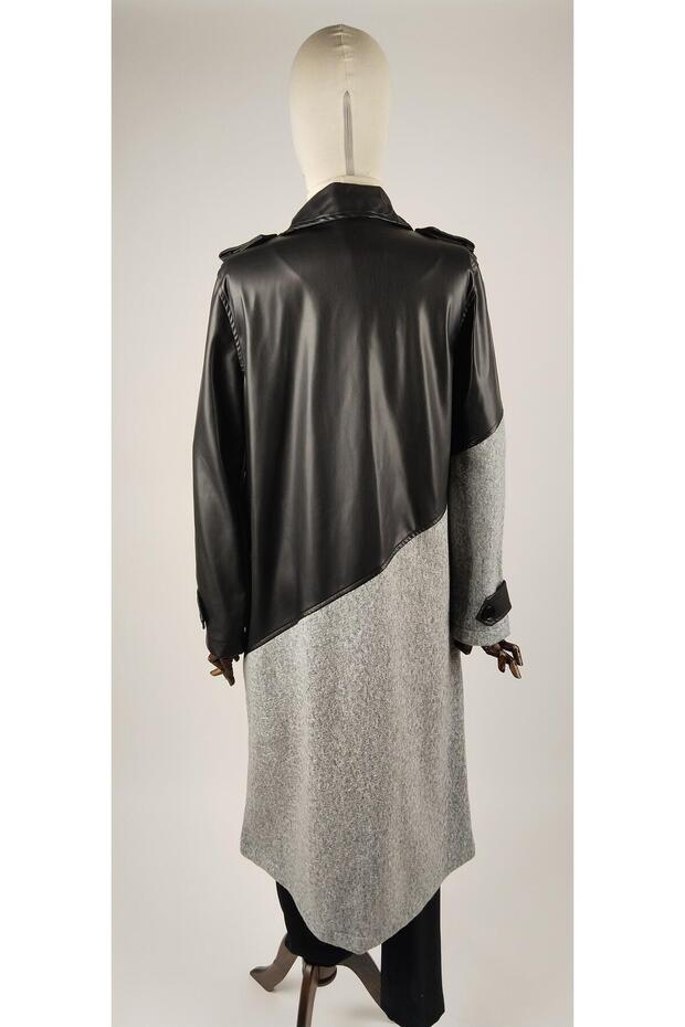 DERİ PARDESÜ KAŞE DETAYLI - 6