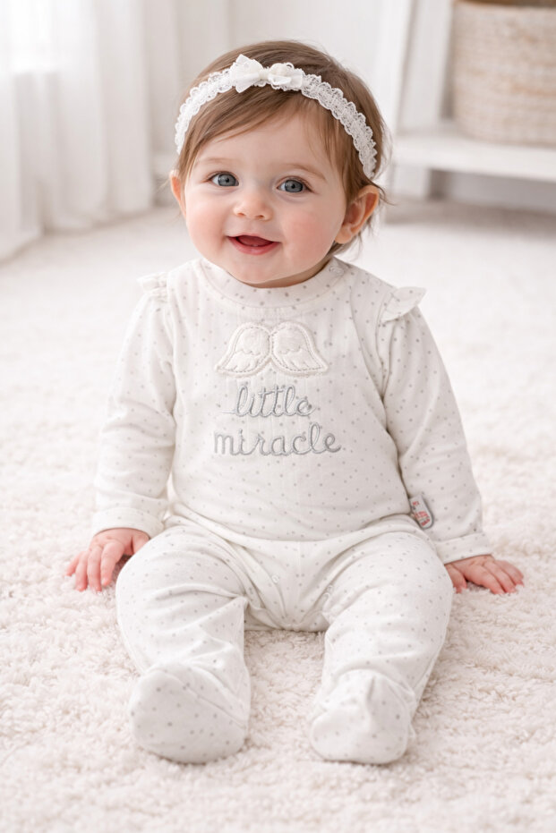 بدلة أطفال قطنية من Little Miracle Melek ذات أجنحة ملاكية بدون شريط