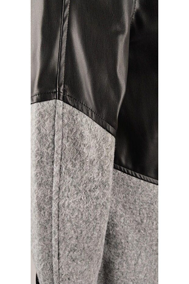 DERİ PARDESÜ KAŞE DETAYLI - 7